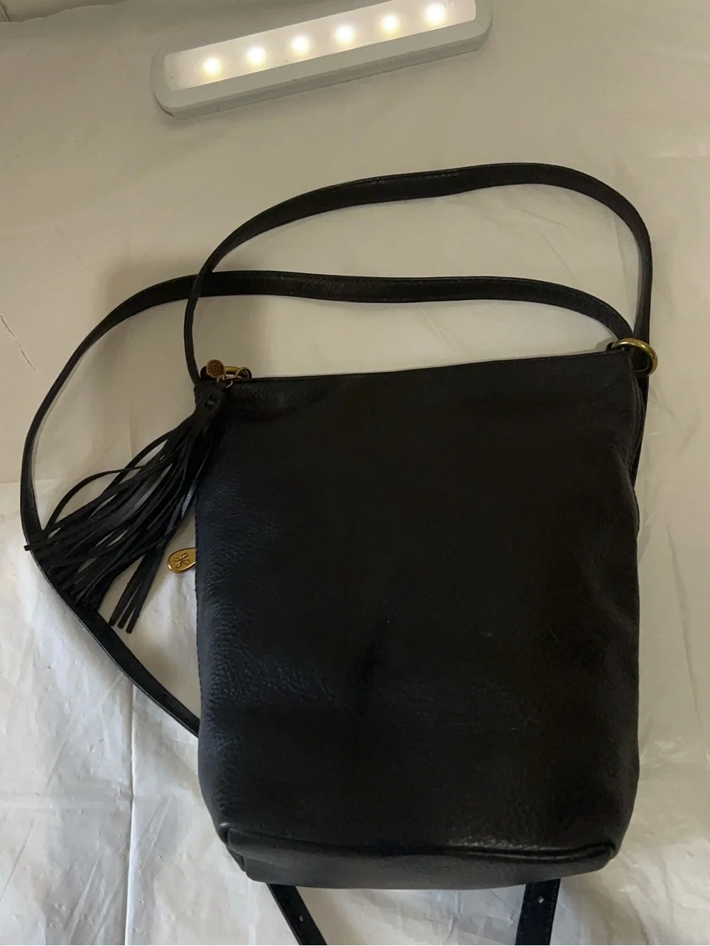 HOBO International Backpack  Purse Genuine Leather Tassel Black